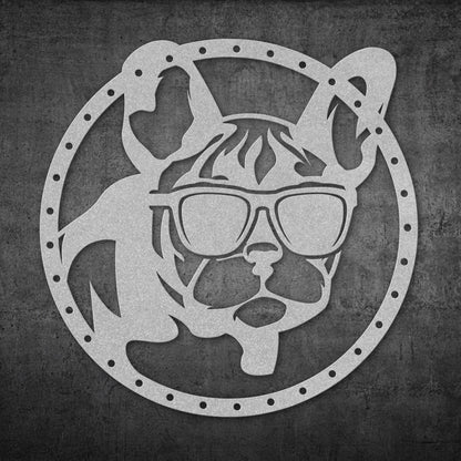 FRENCHIE METAL WALL ART