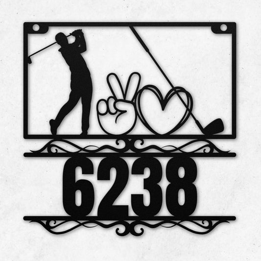 MALE GOLFER METAL SIGN