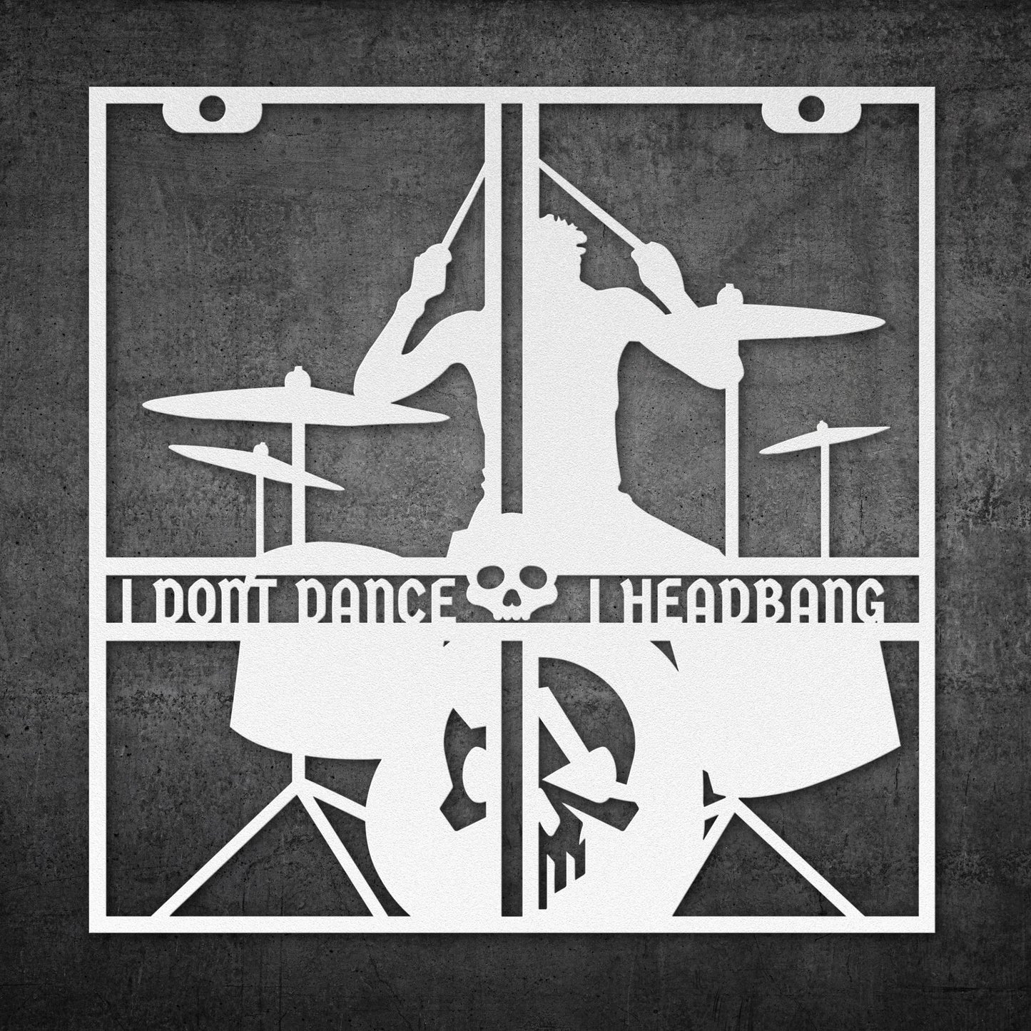 DRUMMER HEADBANG METAL WALL ART