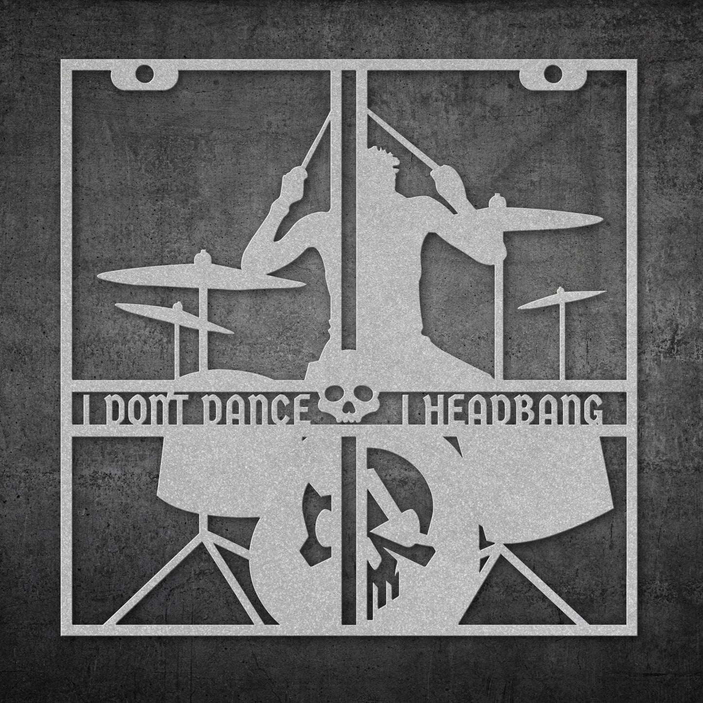 DRUMMER HEADBANG METAL WALL ART