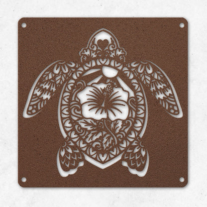 SEA TURTLE METAL WALL ART 1