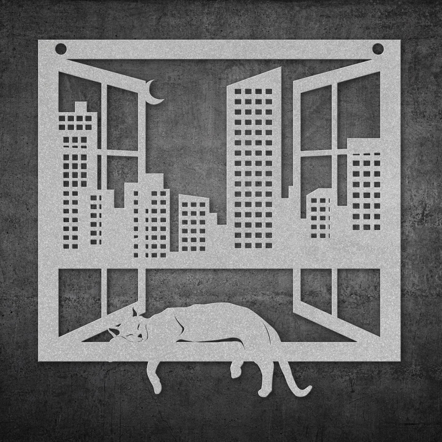 SLEEPING CAT METAL WALL ART