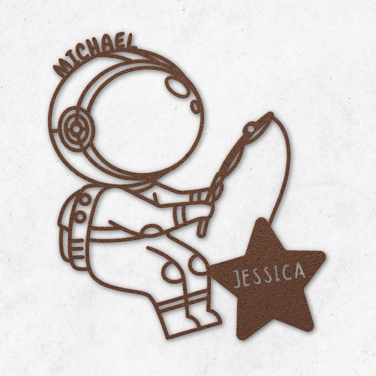 PERSONALIZED ASTRONAUT METAL WALL ART