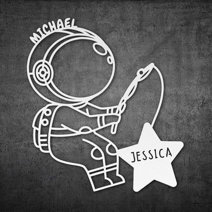 PERSONALIZED ASTRONAUT METAL WALL ART