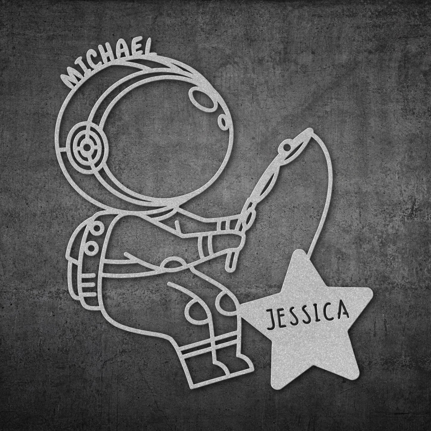 PERSONALIZED ASTRONAUT METAL WALL ART