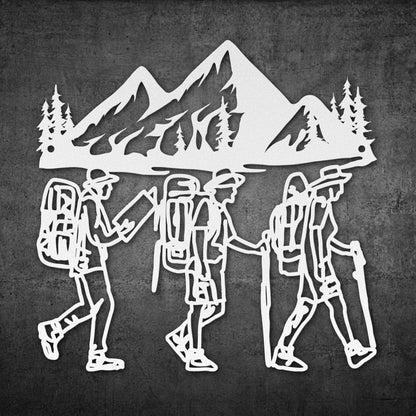 HIKING METAL WALL ART