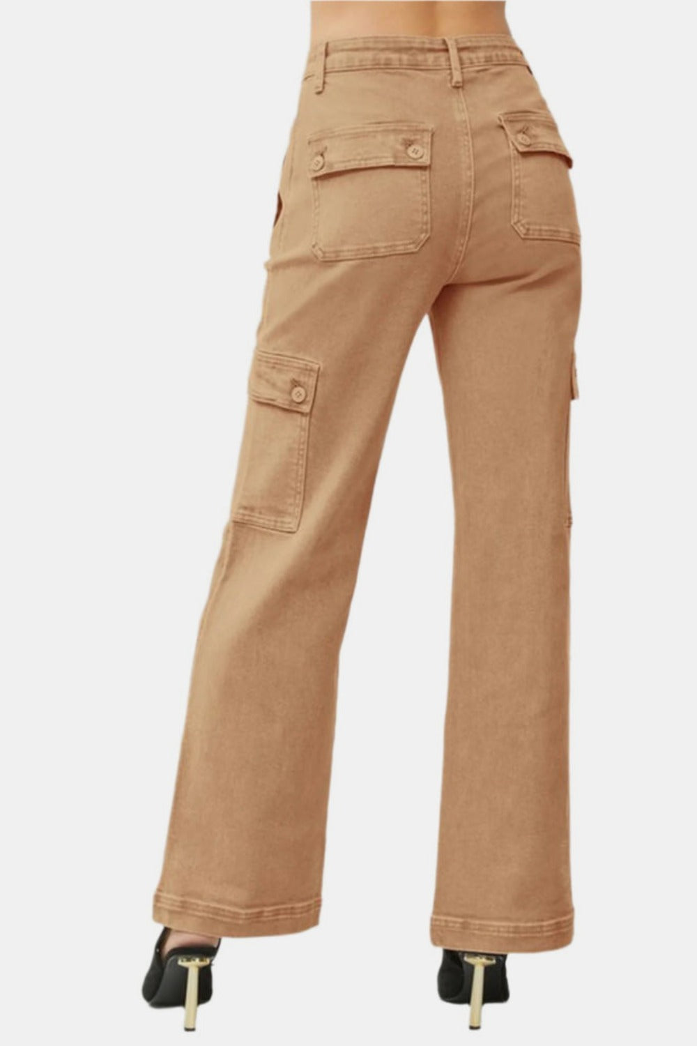 High Rise Wide Leg Cargo Jeans