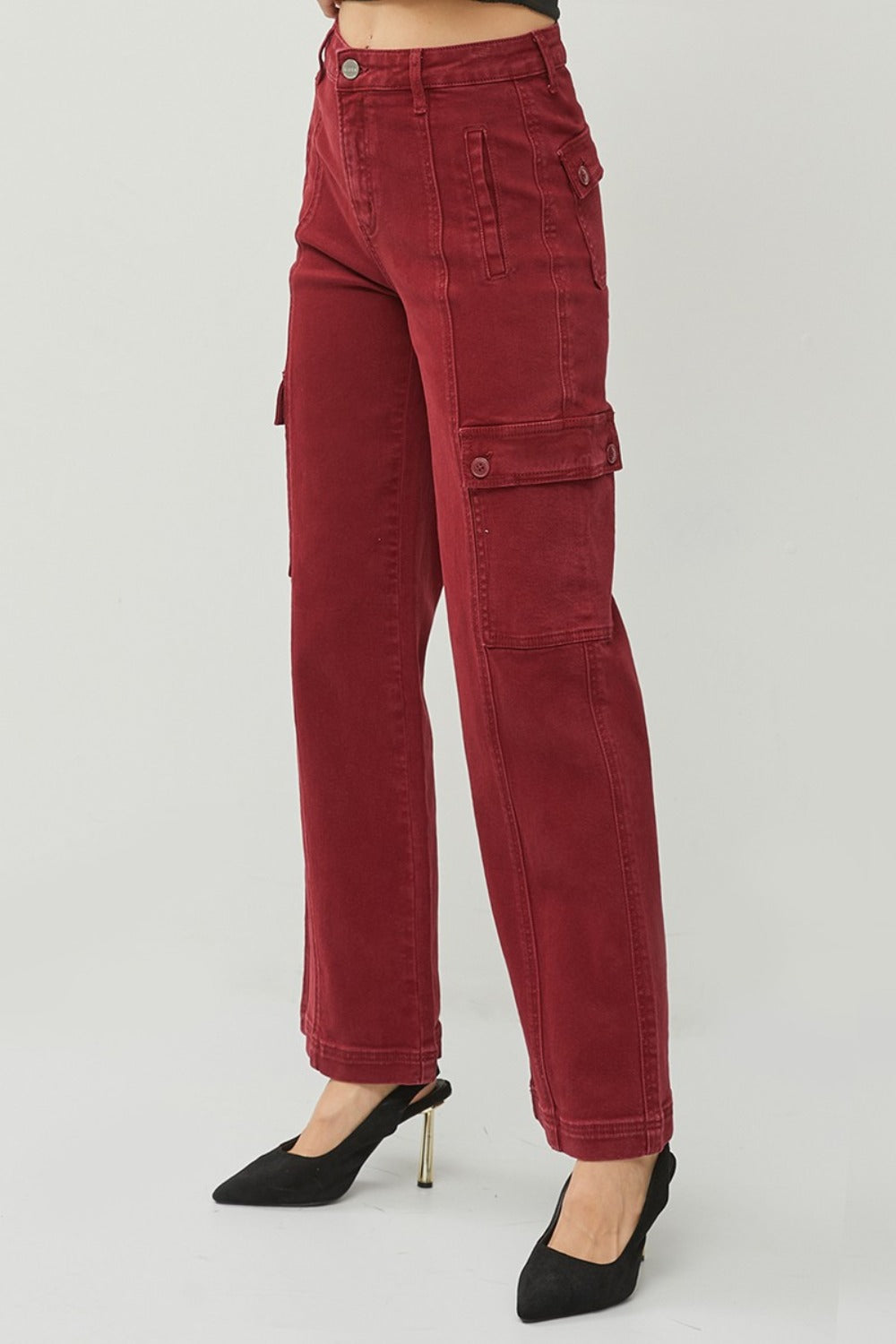 High Rise Wide Leg Cargo Jeans