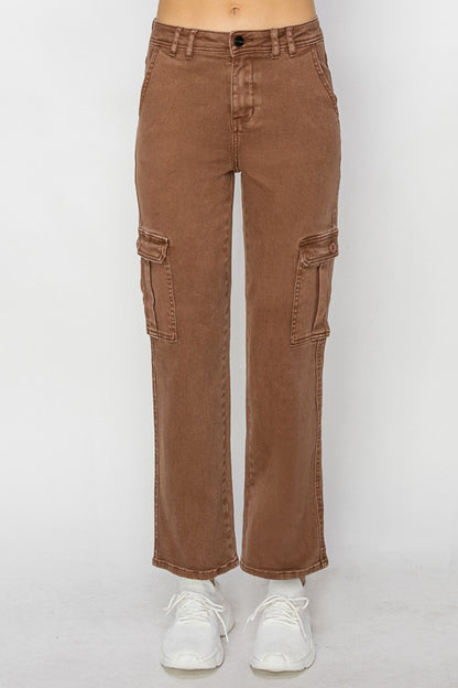 High Rise Cargo Jeans