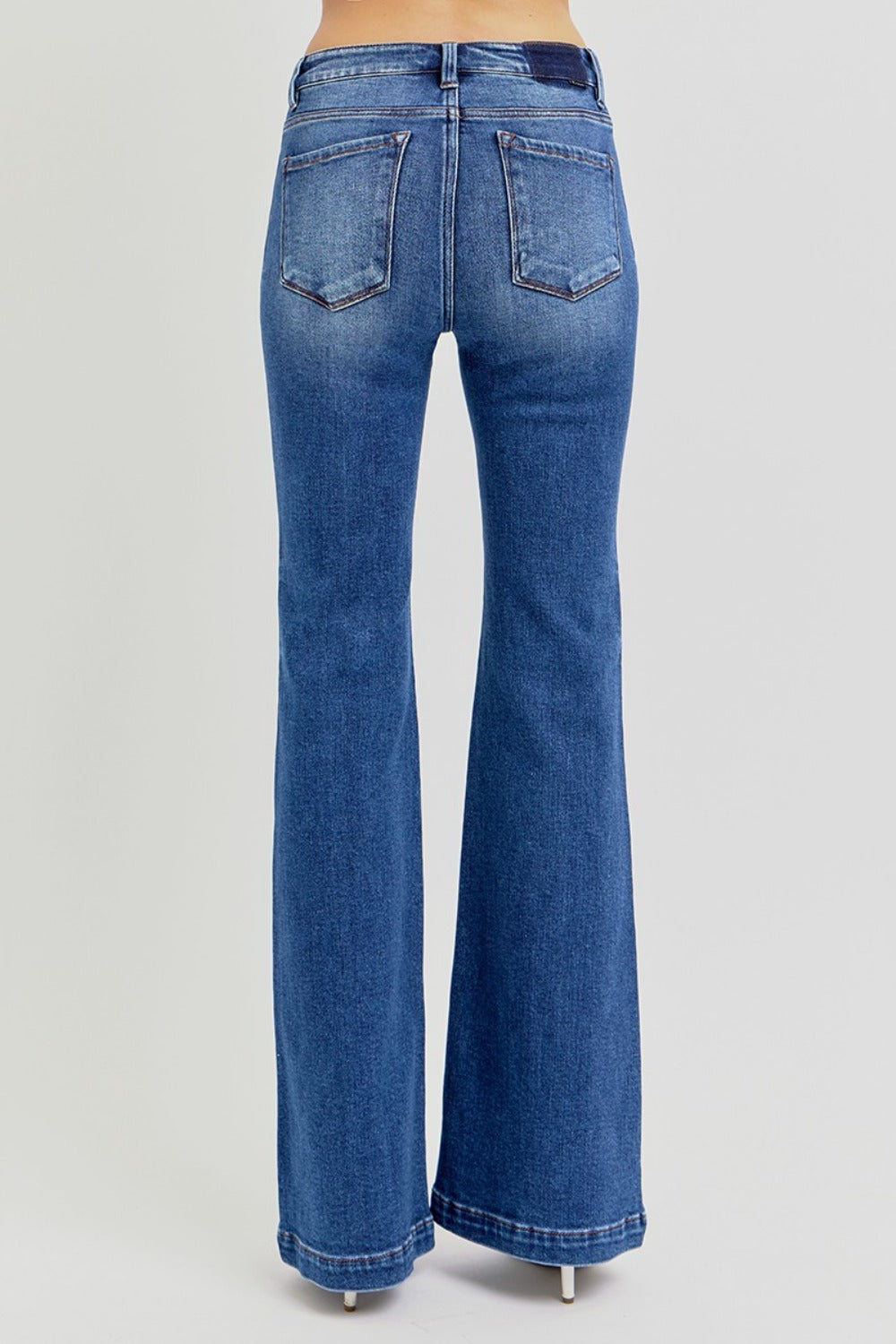 Low Rise Flare Jeans with Pockets