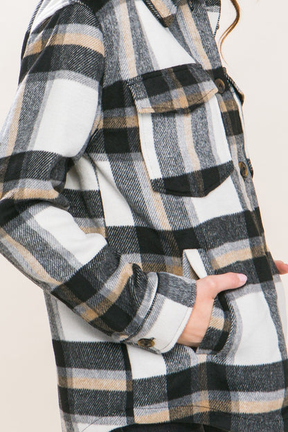 Plaid Button Up Shacket