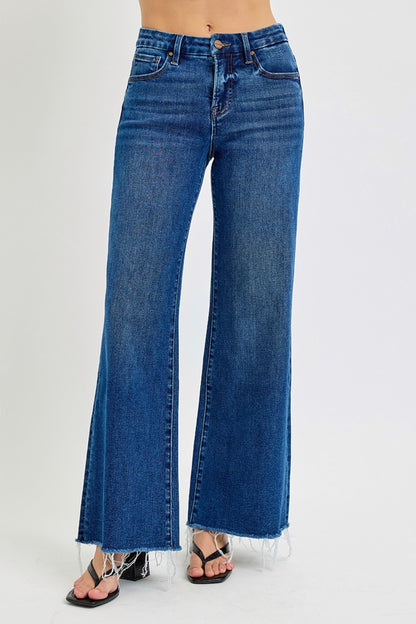 Tummy Control High Rise Wide Leg Jeans