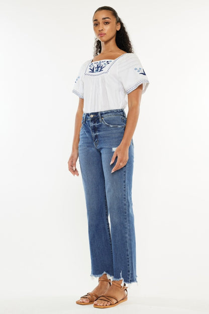 High Rise Slim Wide Leg Jeans