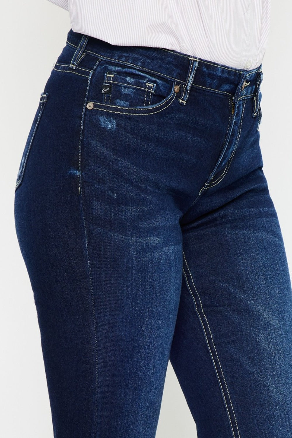 Mid Rise Slim Flare Jeans