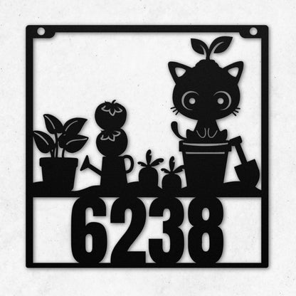 CAT GARDEN METAL SIGN