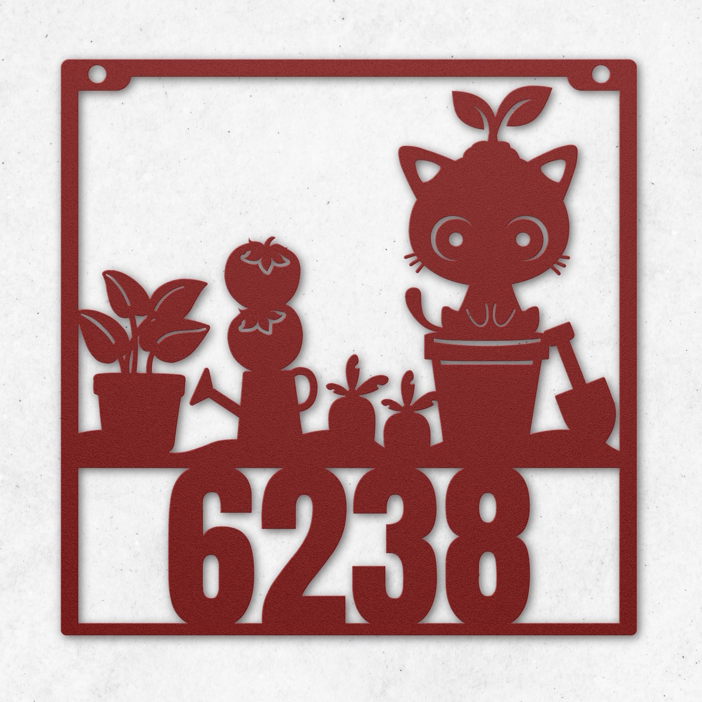 CAT GARDEN METAL SIGN