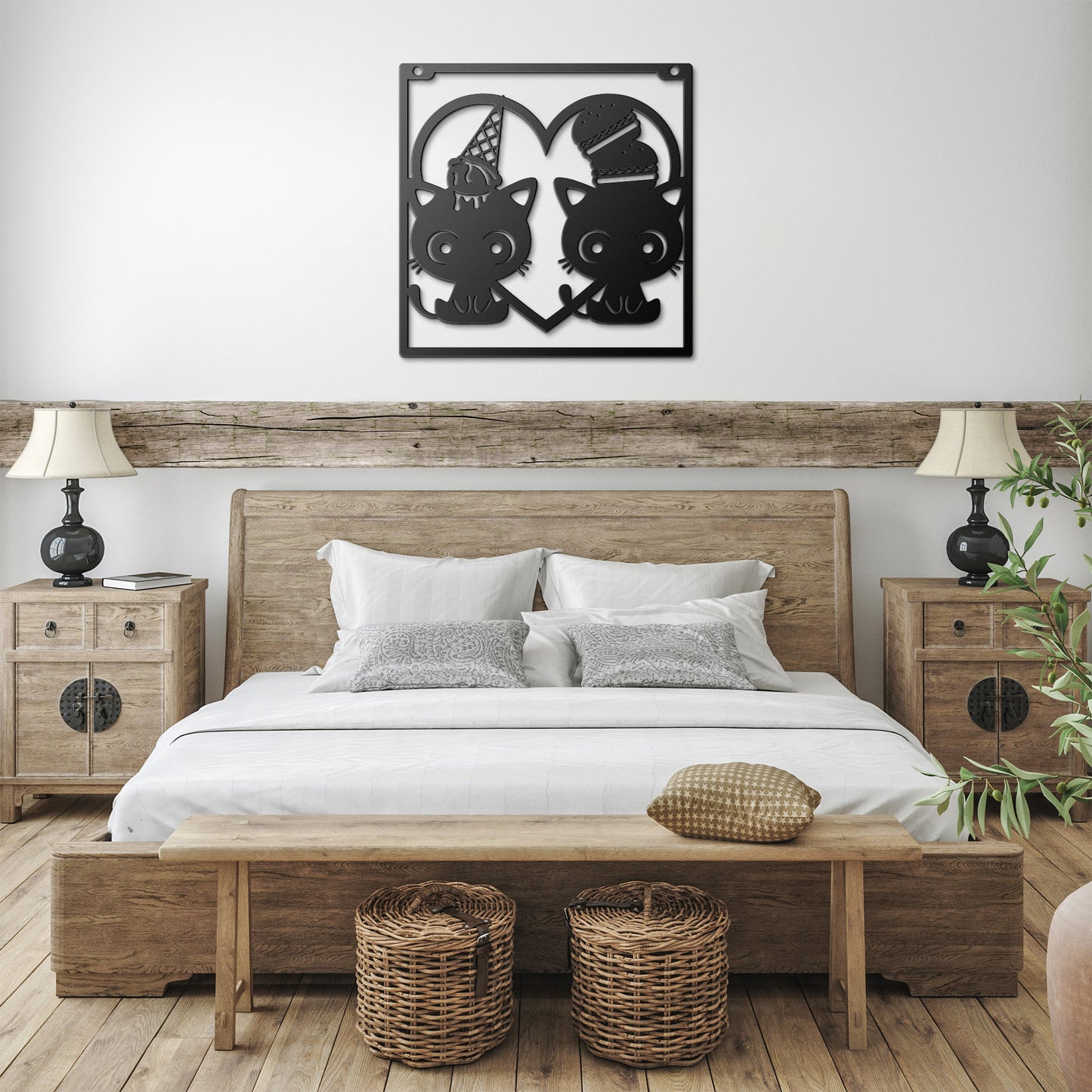 CAT MISCHIEF METAL WALL ART