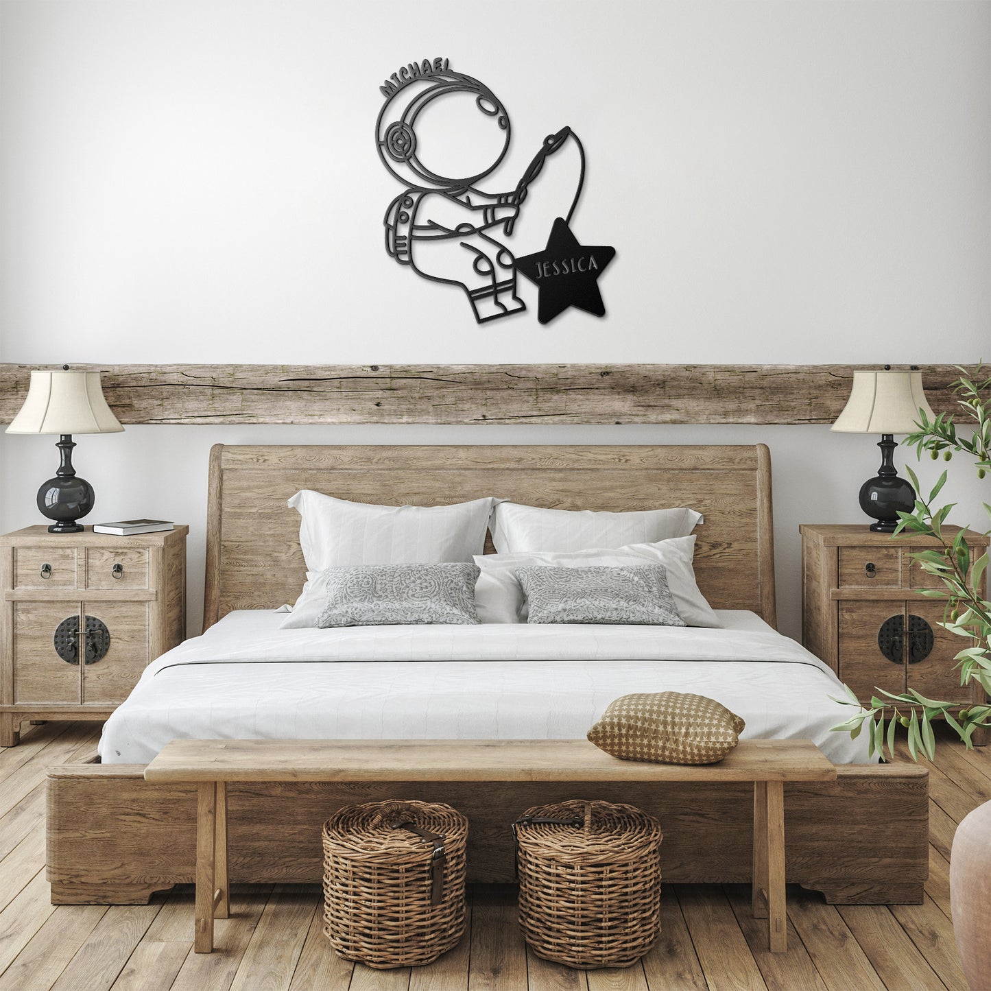 PERSONALIZED ASTRONAUT METAL WALL ART