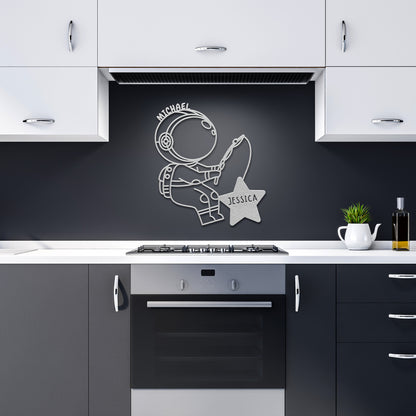 PERSONALIZED ASTRONAUT METAL WALL ART