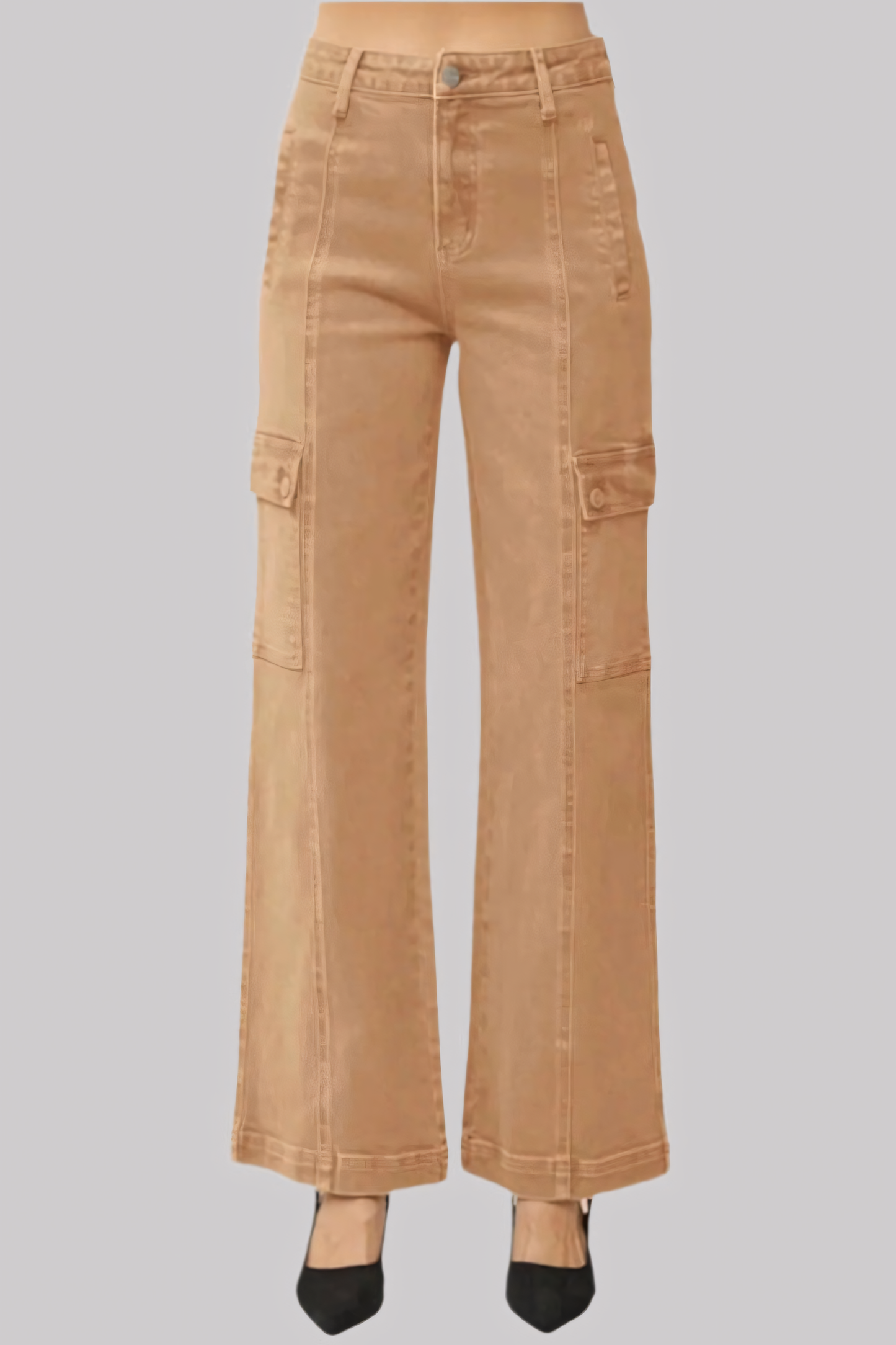 High Rise Wide Leg Cargo Jeans