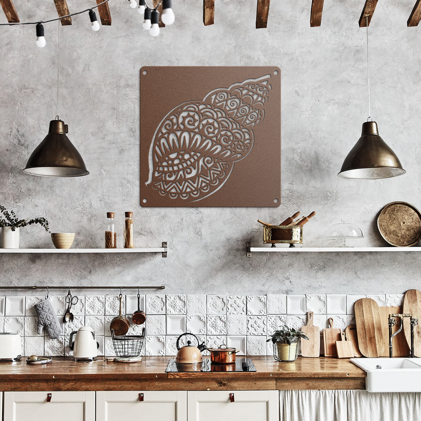 SEASHELL METAL WALL ART