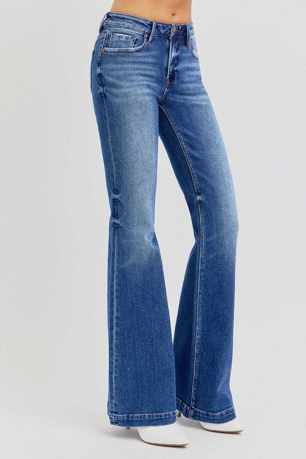 Low Rise Flare Jeans with Pockets