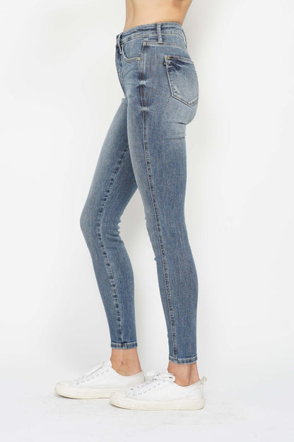 Tummy Control Contrast Wash Skinny Jeans